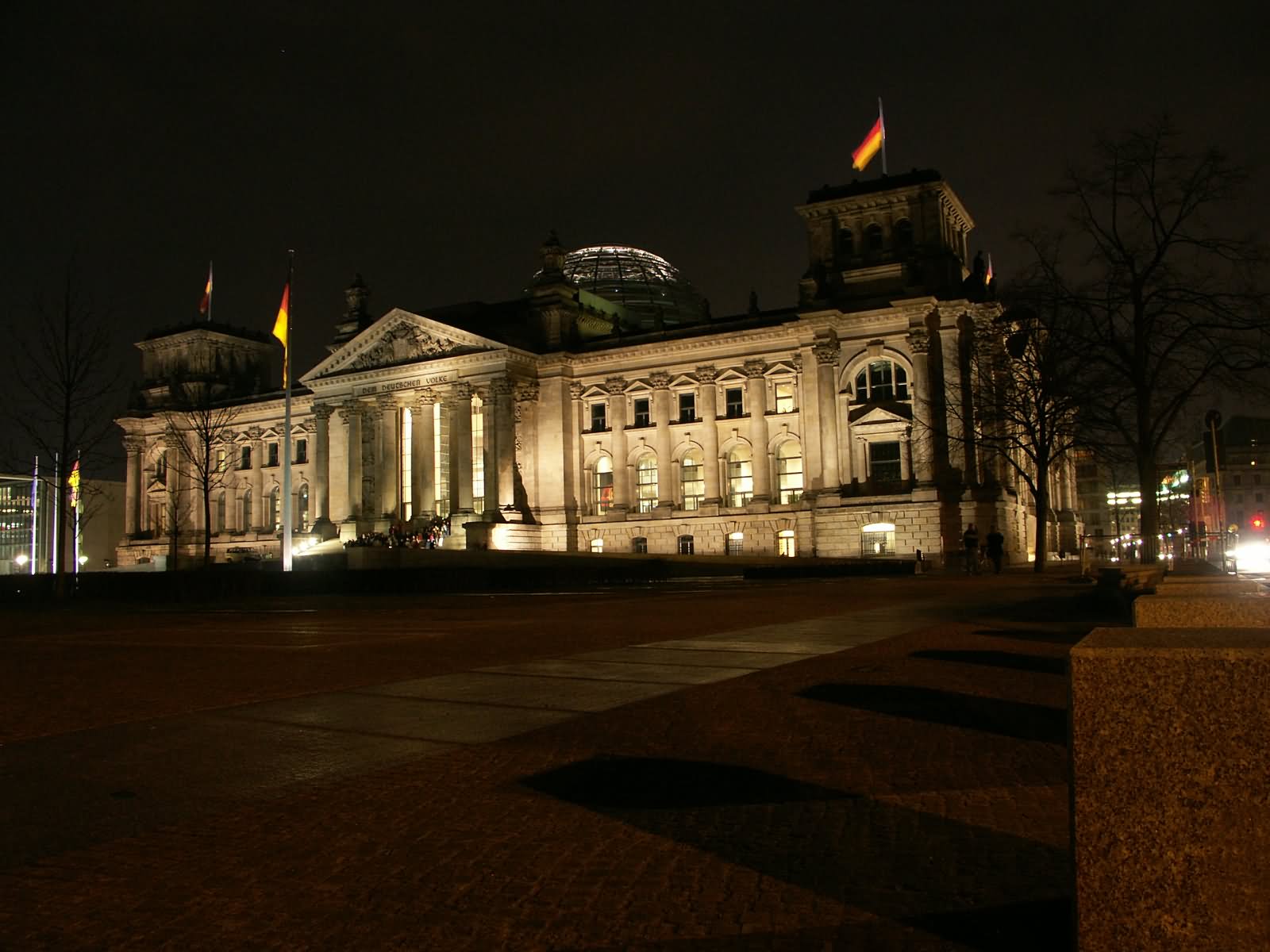 Reichstag Building Lit Up At Night