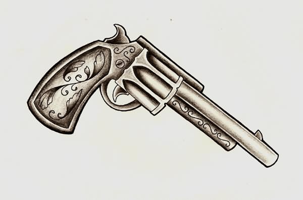 Revolver Tattoo Design Idea