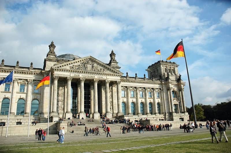 Side Picture Of The Reichstag In Berlin, German