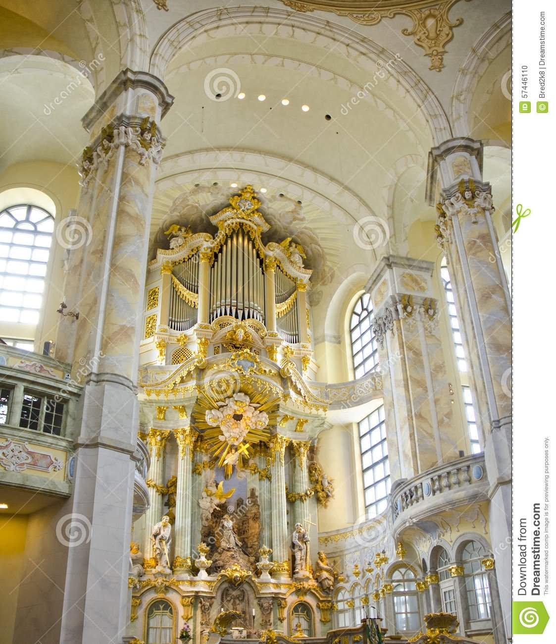 Side View Of Altar Piece Inside The Frauenkirche Dresden