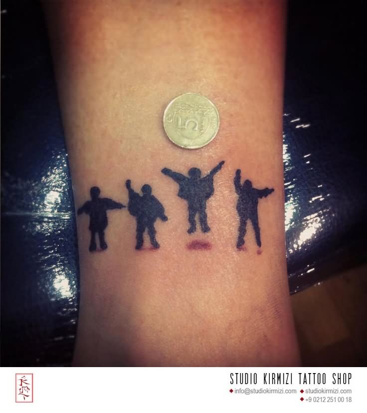 Silhouette Beatles Tattoo Design For Arm