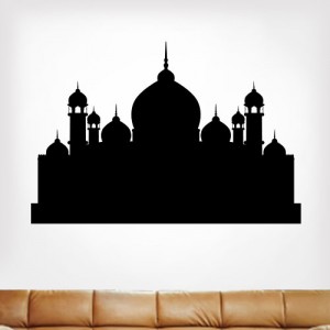 Silhouette Taj Mahal Tattoo Stencil