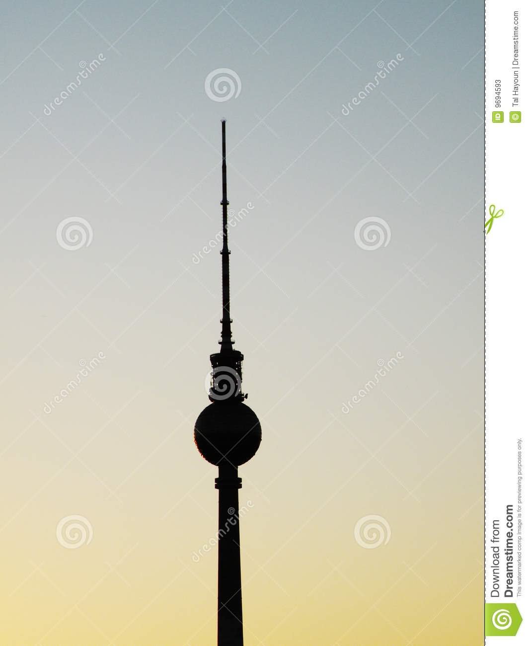 Silhouette View Of The Fernsehturm Tower In Berlin, Germany