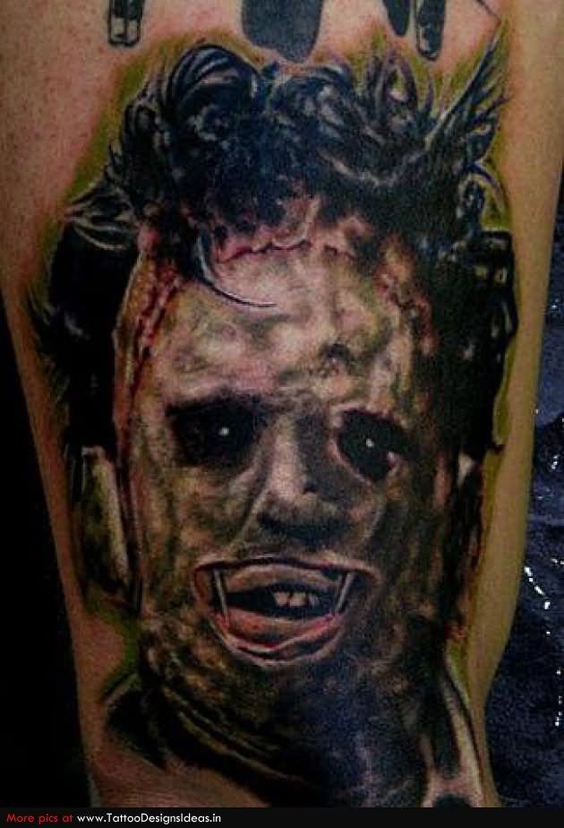 Simple Horror Face Tattoo Design