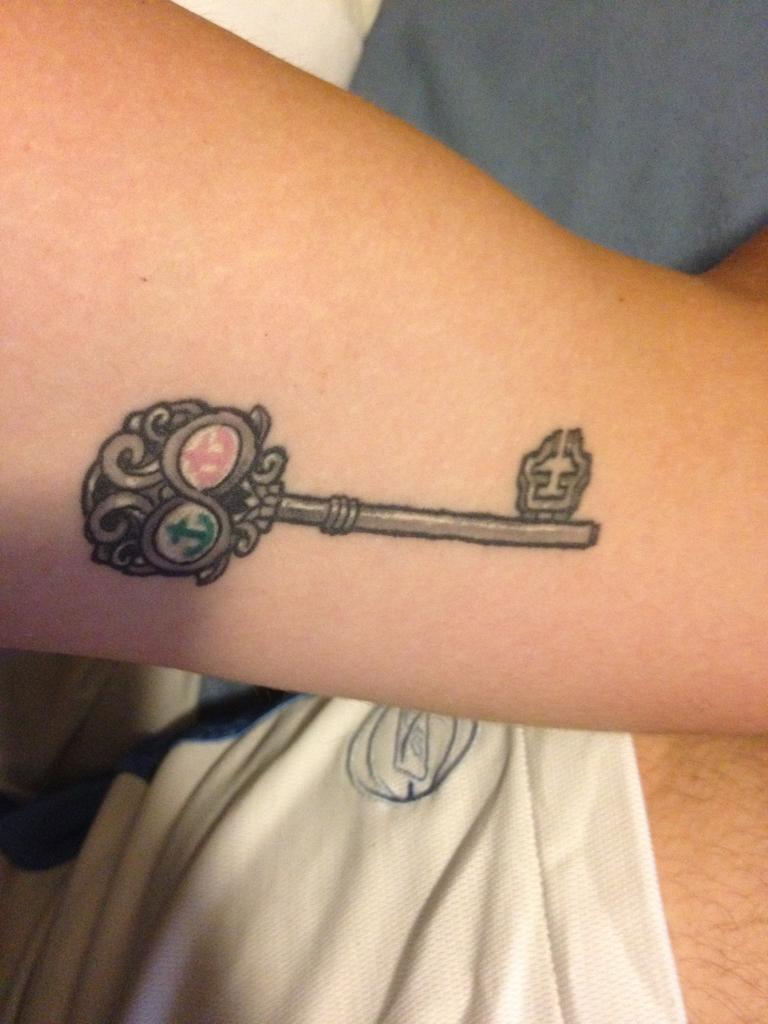 Skeleton Key Tattoo On Half Sleeve