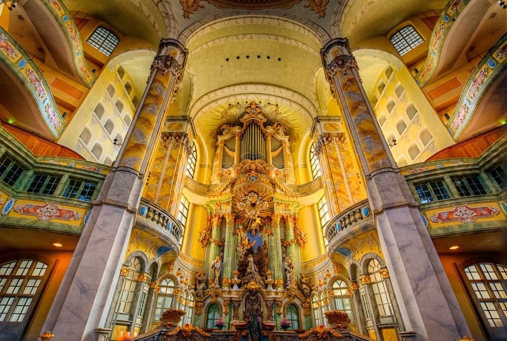 The Altar Of The Frauenkirche Dresden In Germany