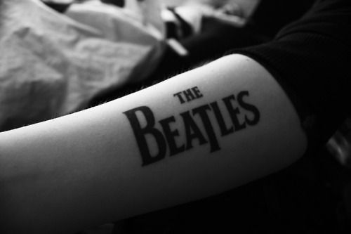 The Beatles Lettering Tattoo Design For Sleeve