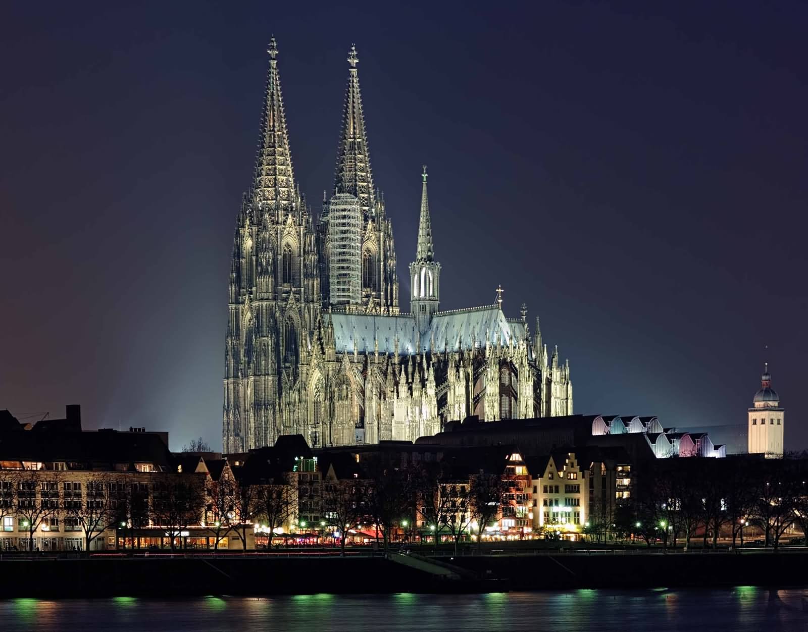 The Cologne Cathedral Illuminated In Cologne