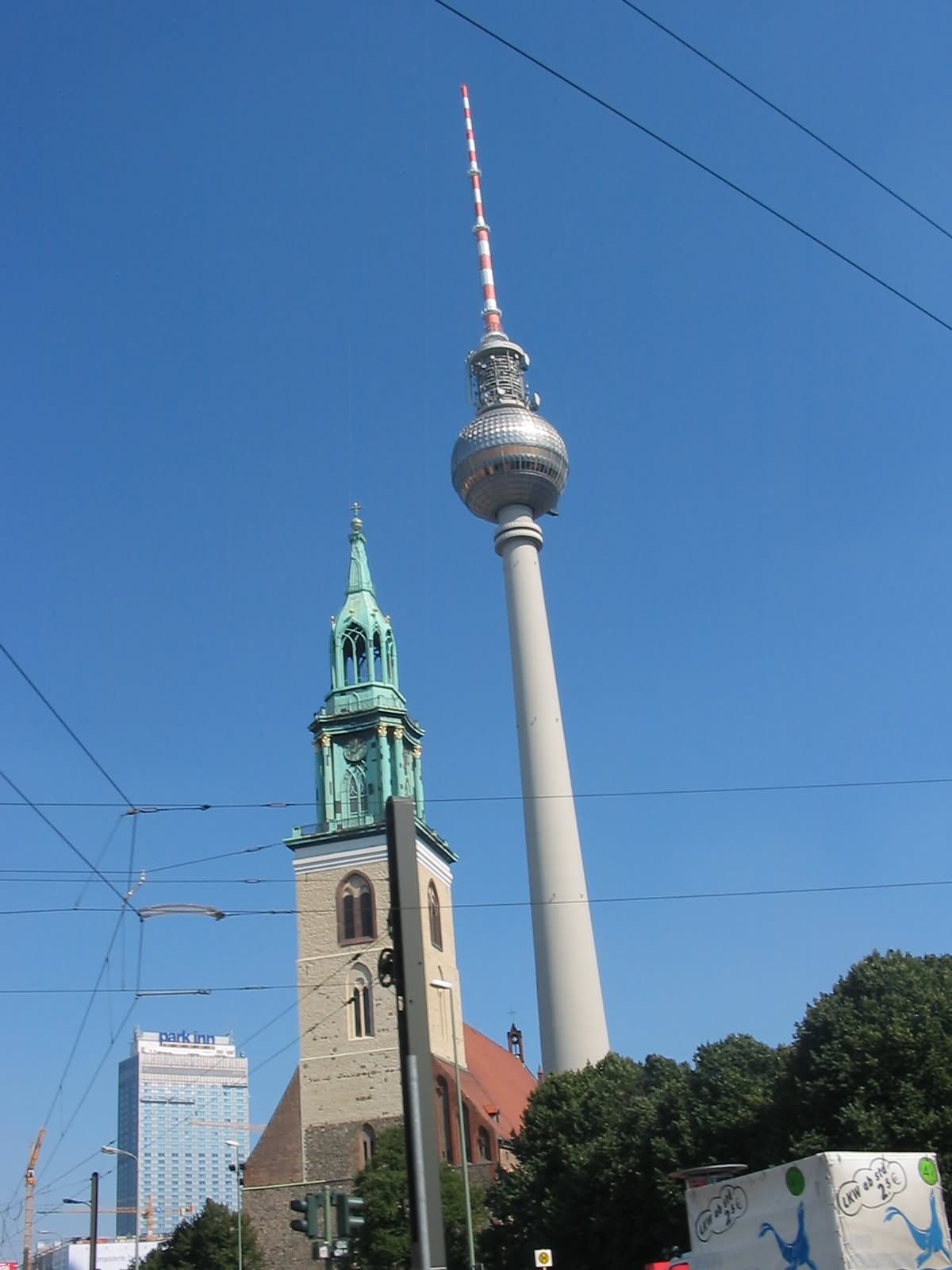 The Fernsehturm Berlin Tower And Cathedral View Image