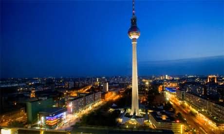 The Fernsehturm Berlin Tower By Night