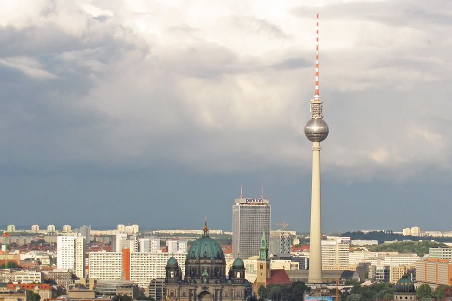 The Fernsehturm Berlin Tower In Germany