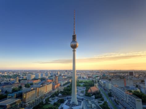 The Fernsehturm During Sunset Picture
