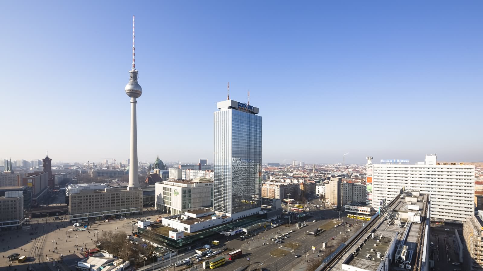 The Fernsehturm Tower And Alexanderplatz View In  Germany