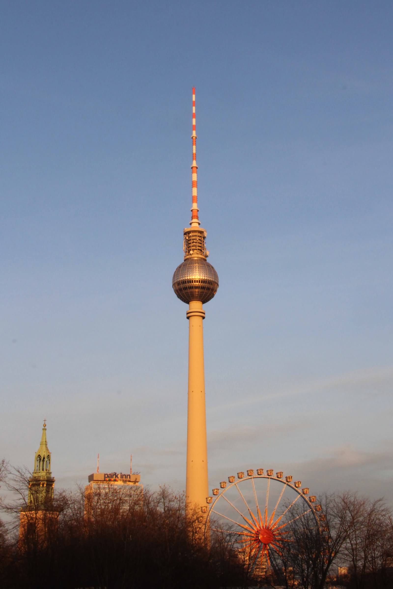 The Fernsehturm Tower During Sunset Picture