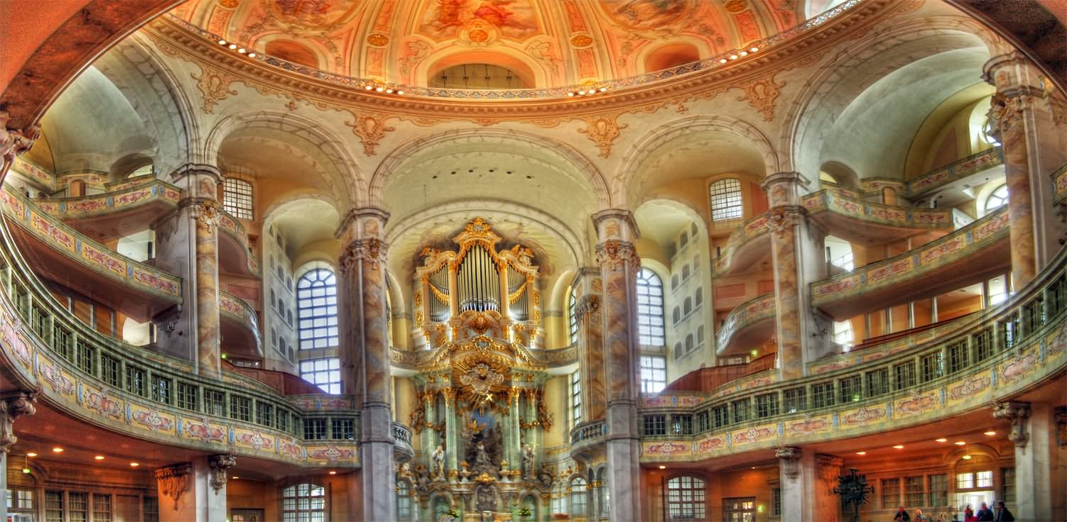 The Frauenkirche Dresden Inside Panorama View Image