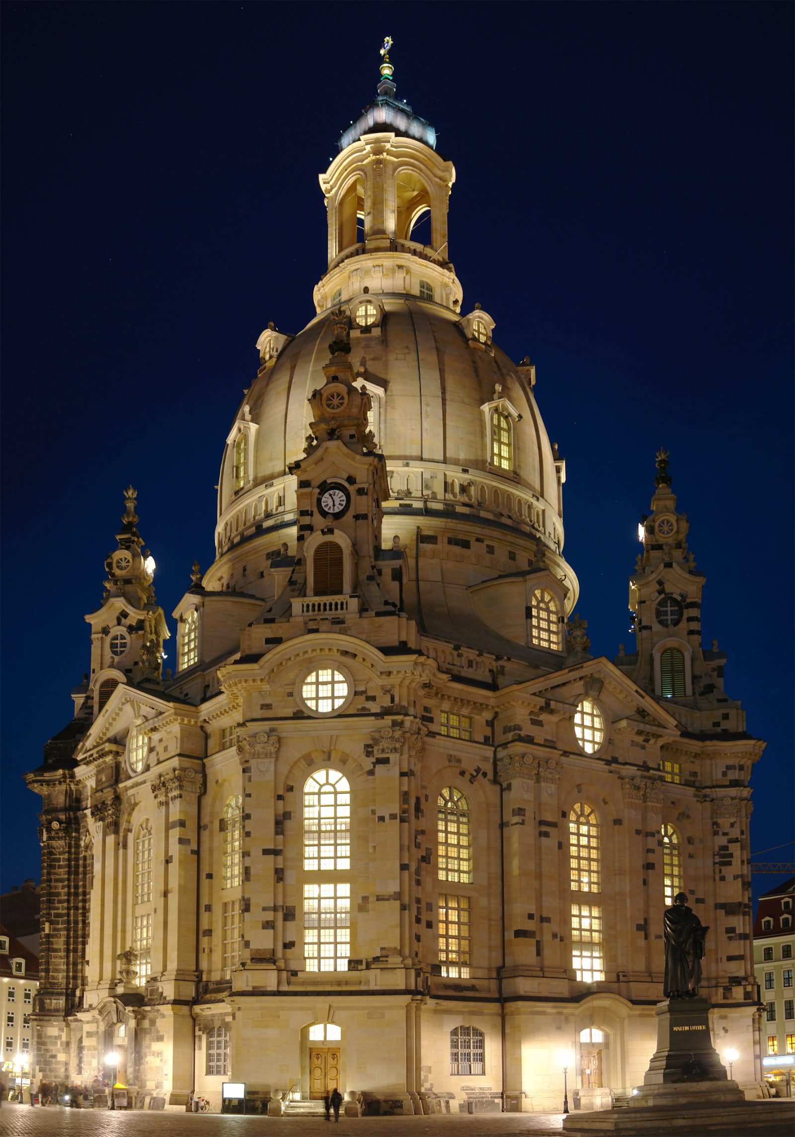 The Frauenkirche Dresden Lit Up At Night