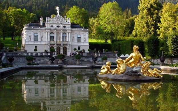 The Linderhof Palace And Oberammergau In Bavaria, Germany