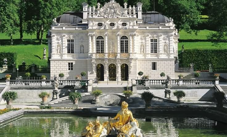 The Linderhof Palace Royal Villa In Bavaria, Germany