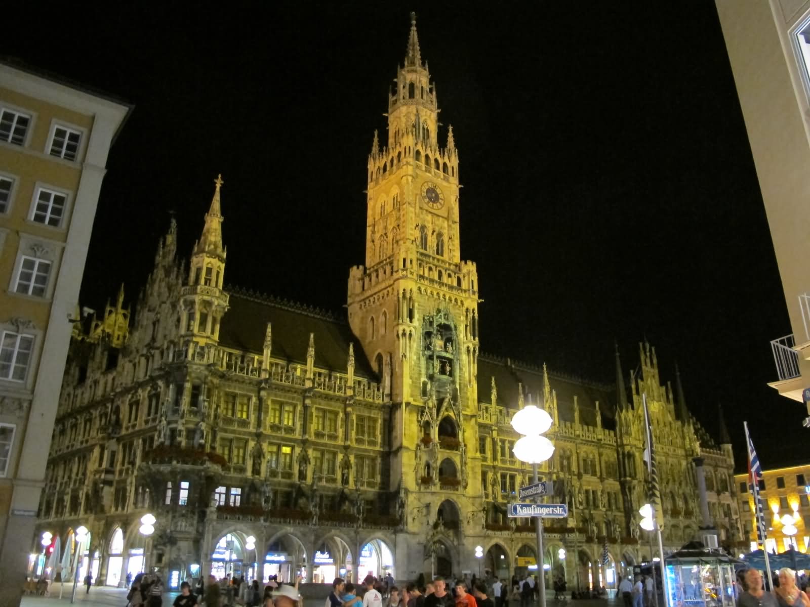 The Night View of The Neues Rathaus In Germany