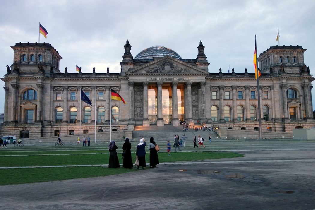 The Reichstag Building In Berlin At Dusk