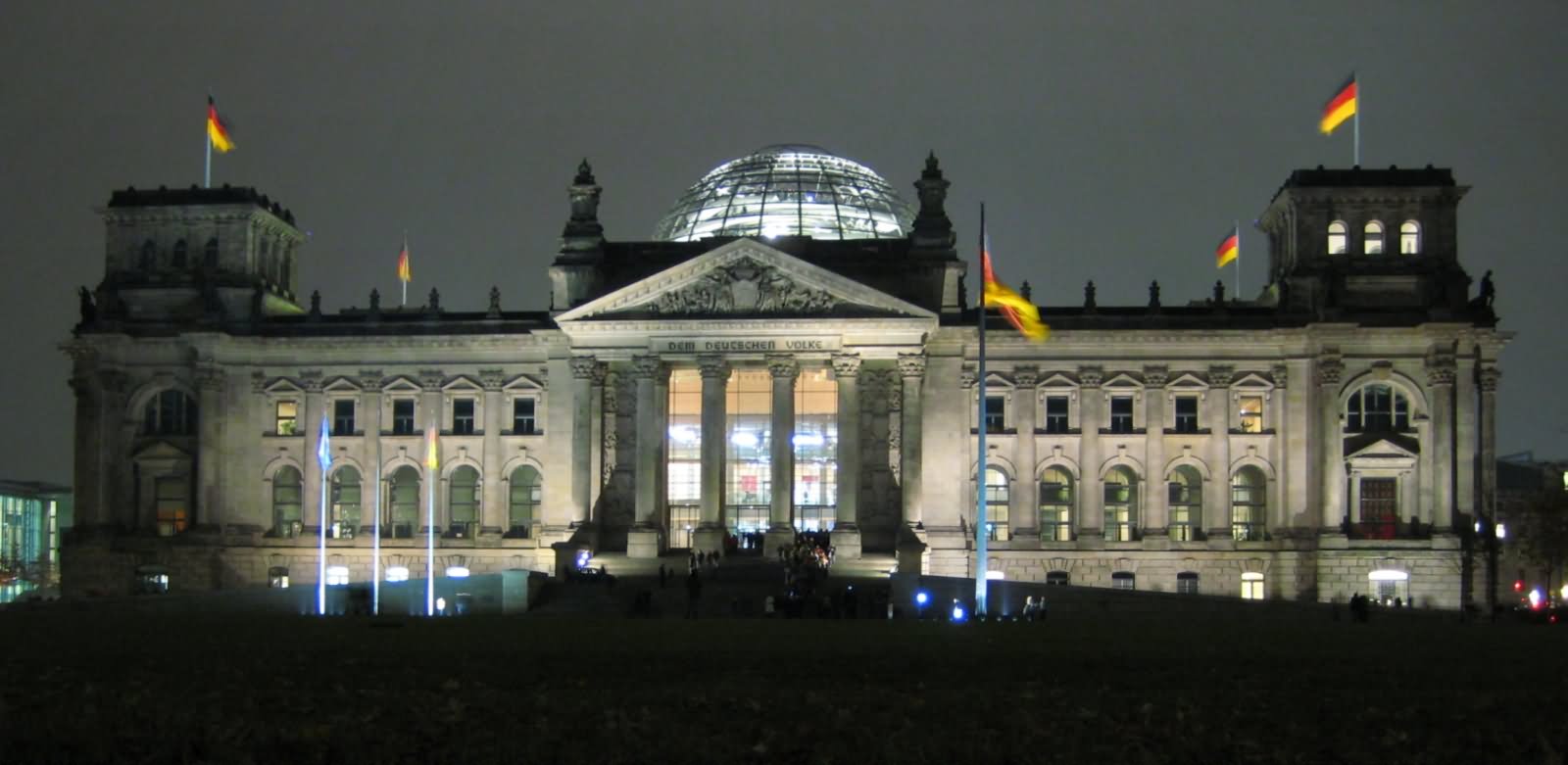 The Reichstag Building In Berlin At Night