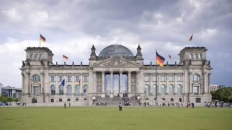 The Reichstag Building With Black Clouds