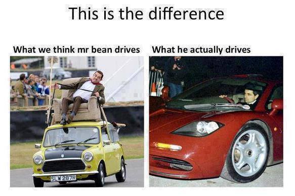 This Is The Difference Funny Mr Bean Meme Image