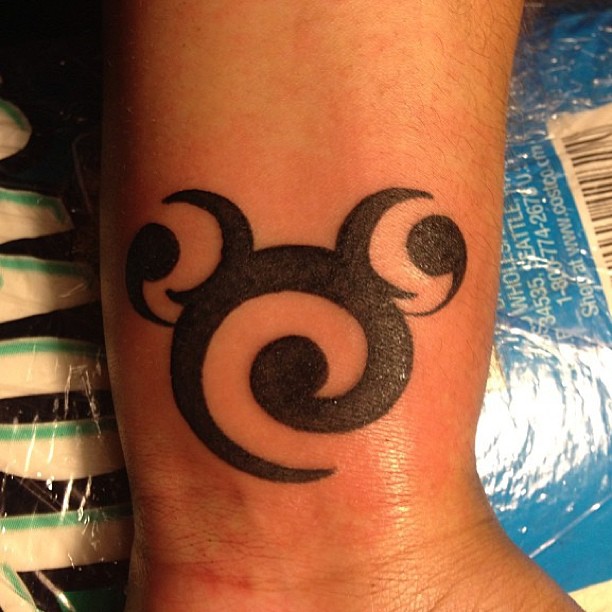 Tribal Mickey Mouse Tattoo Style