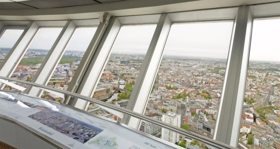 View From Inside The Fernsehturm Tower In Berlin, Germany
