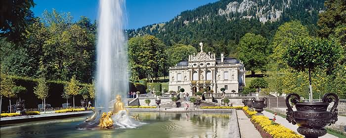 View Of Linderhof Palace And Water Parterre