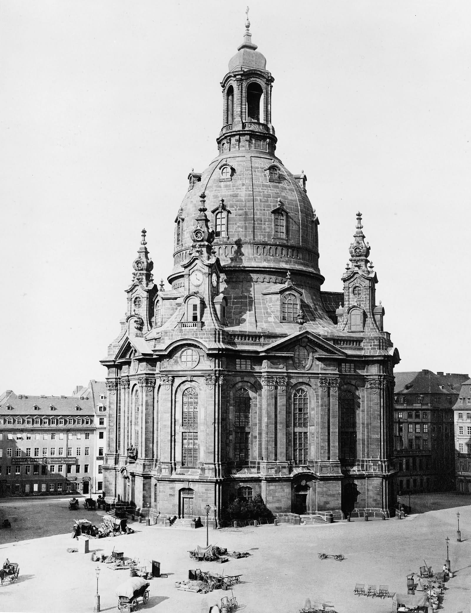 Vintage Picture Of The Frauenkirche Dresden In 1880