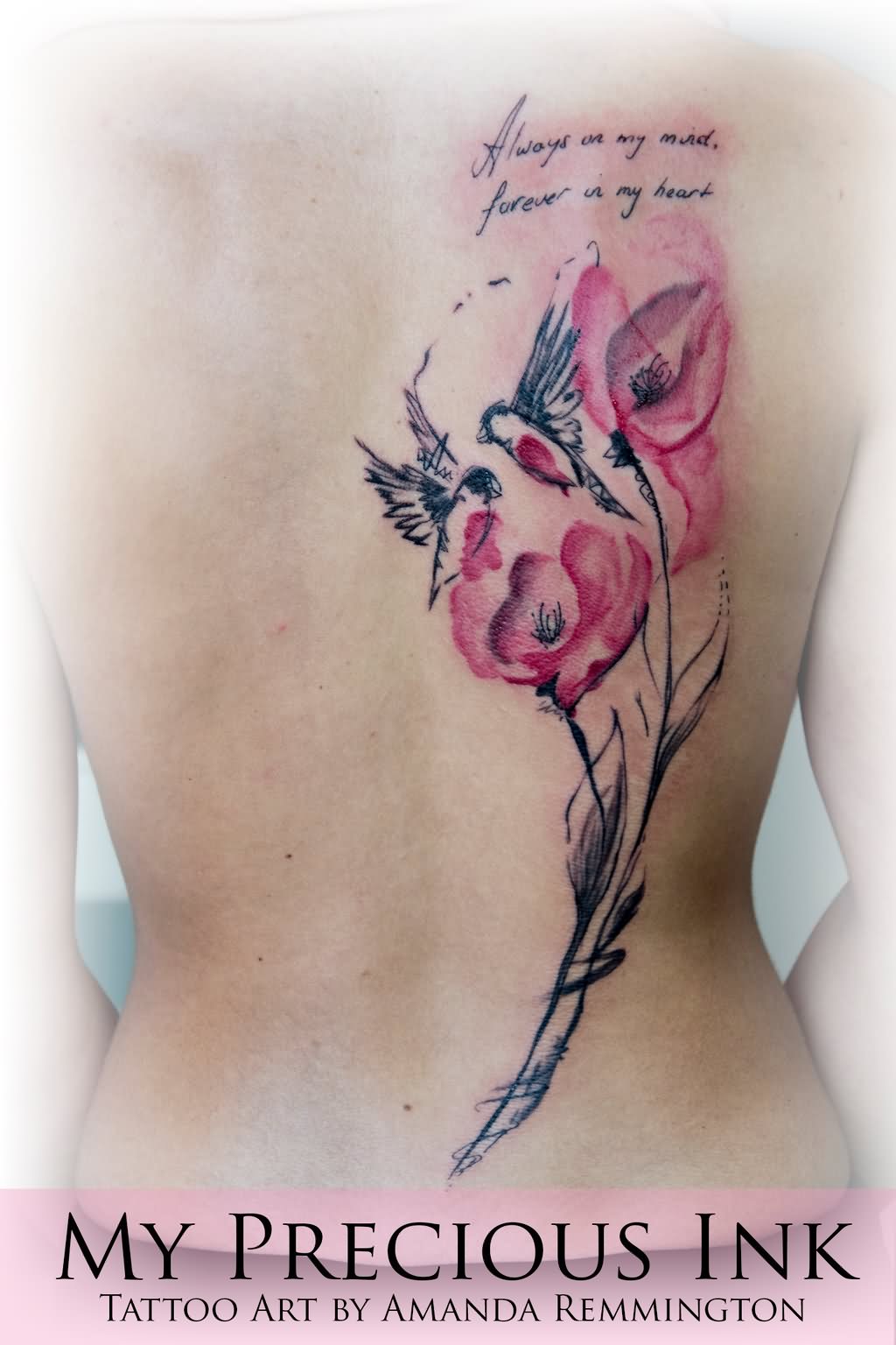 Watercolor Abstract Flowers Tattoo On Full Back By Mentjuh