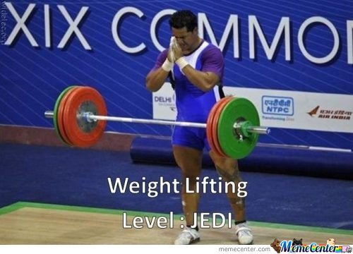 Weightlifting Level Jedi Funny Meme Image