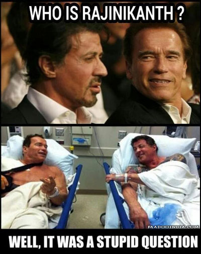 When Arnold And Sylvester Stallone Asked About Rajinikanth Funny Image