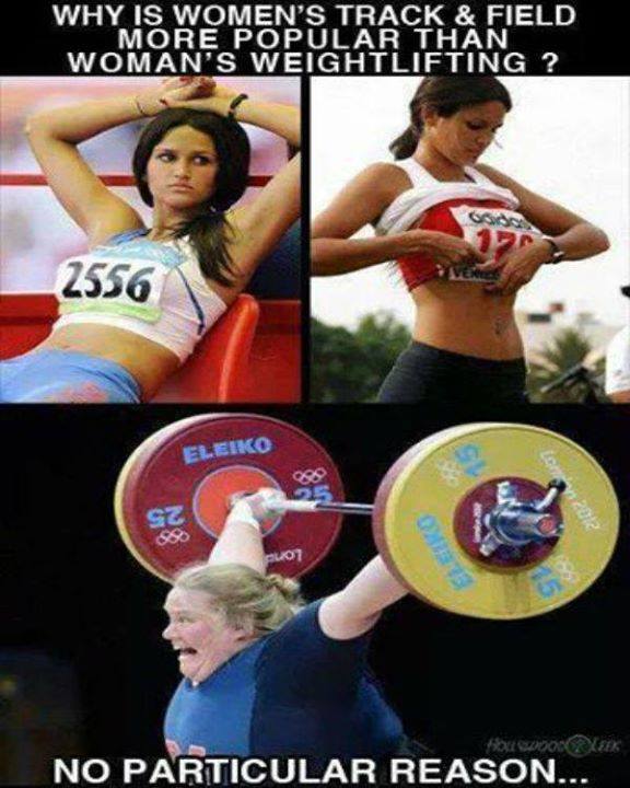 Why Is Women's Track & Field More Popular Than Woman's Weightlifting No Particular Reason Funny Meme Image