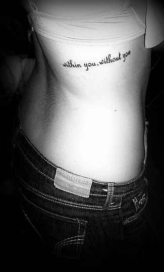 Within You, Without You Beatles Lyrics Tattoo On Side Rib