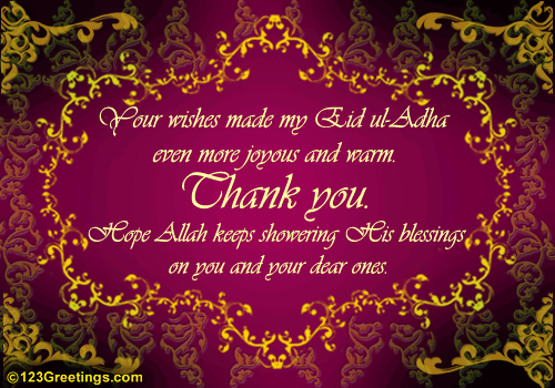Your Wishes Made My Eid Ul-Fitr Even More Joyous And Warm Thank You