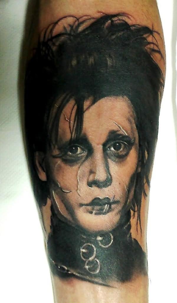 Attractive Horror Girl Portrait Tattoo Design By Matteo Pasqualin