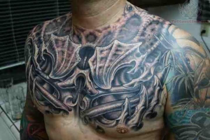 Attractive Horror Tattoo On Man Chest