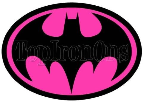 Black And Pink Batgirl Symbol Tattoo Design