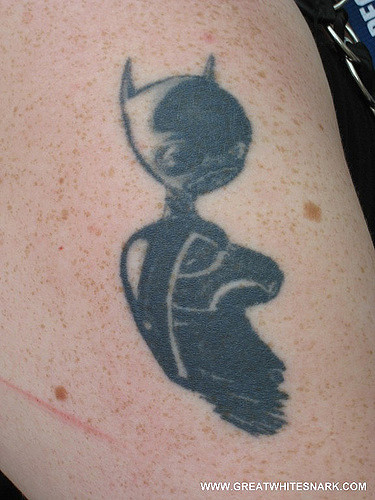 Black Ink Batgirl Tattoo Design For Sleeve