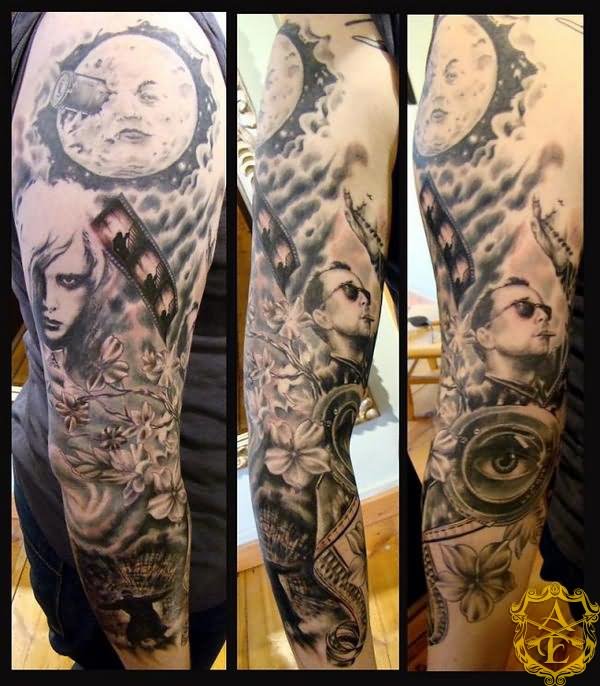 Classic Horror Tattoo On Right Full Sleeve By Sean Ambrose