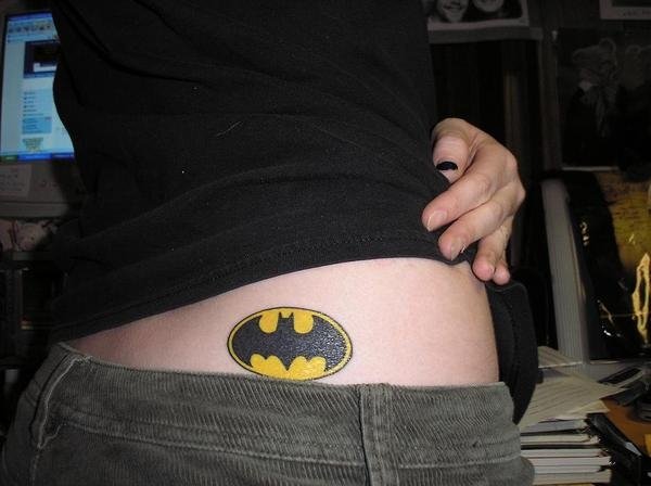 Cool Batgirl Logo Tattoo On Lower Back