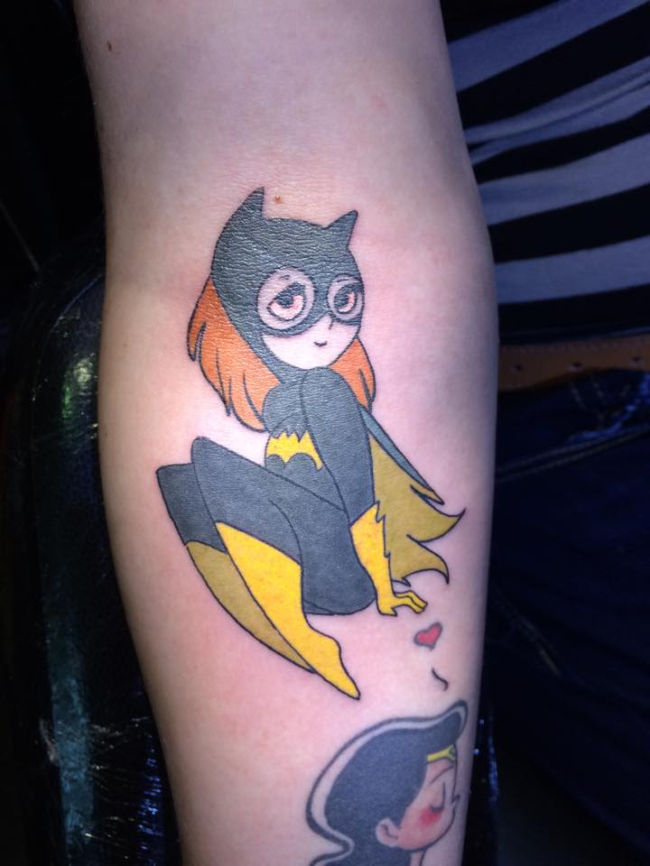 Cute Batgirl Tattoo On Forearm