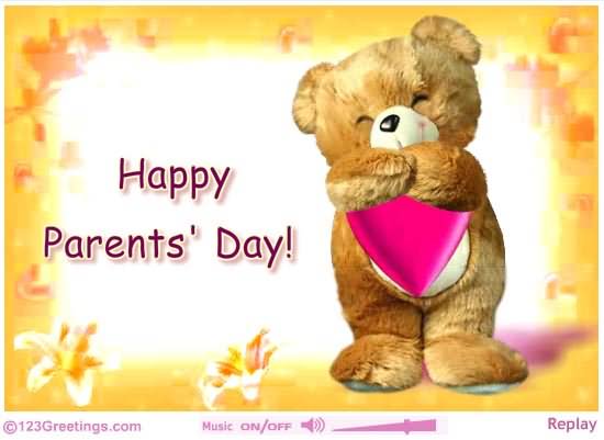 Cute Teddy Hugs Happy Parents Day Picture