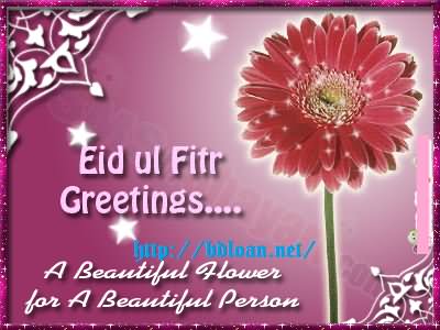 Eid Ul-Fitr Greetings A Beautiful Flower For A Beautiful Person