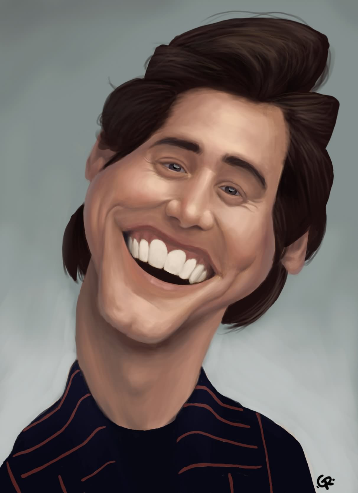 Funny Jim Carrey Caricature Face Picture