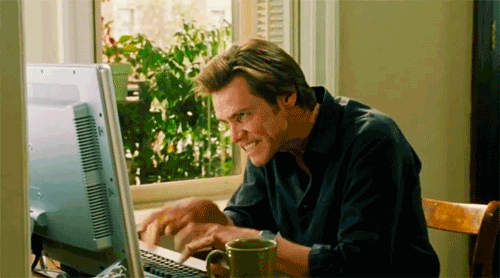 Funny Jim Carrey Typing Gif Picture