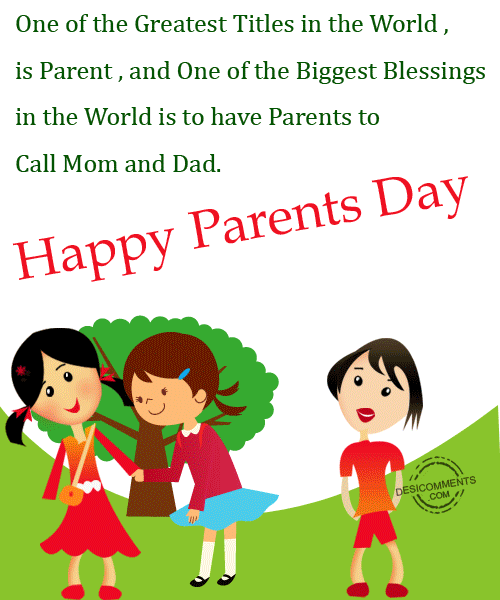 Happy Parents Day Glitter Ecard