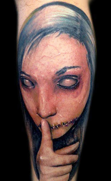 Horror Girl Portrait Tattoo Design By Darek Darecki